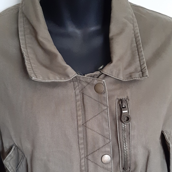 La Chapelle Sport Hunter Green Jacket Zipper Snap Front Removable Lining Size 36 - Picture 2 of 8